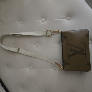 Louis Vuitton Brown Monogram Crossbody Bag with Gold Hardware